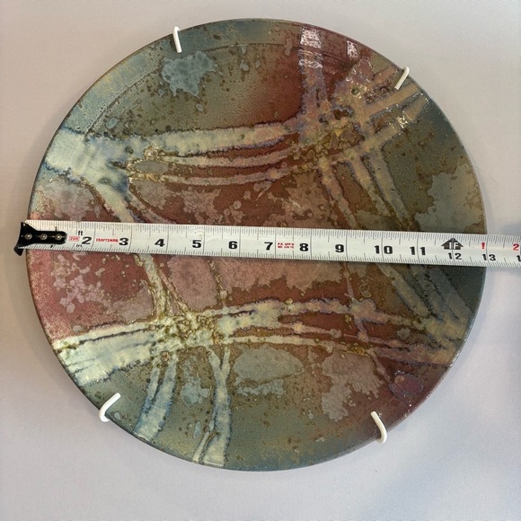 TONY EVANS Raku Pottery‎ Post Moden Decorative Textured Plate - Picture 2 of 13